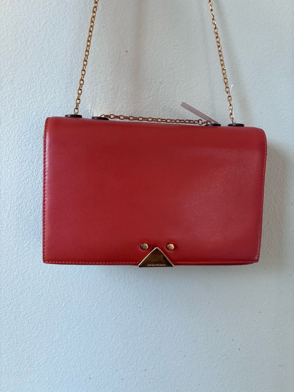 Emporio Armani Red Crossbody with Gold Chain